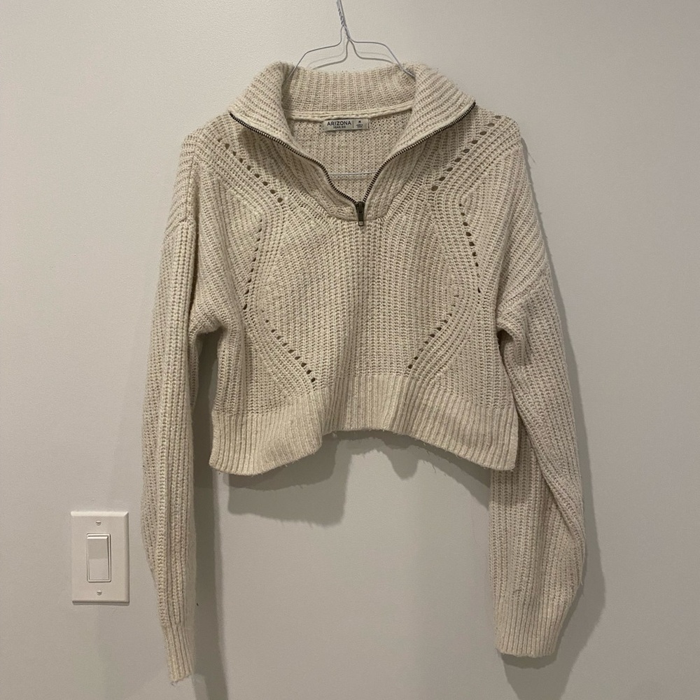 Arizona Jean Company Cream Cowl Neck Sweater